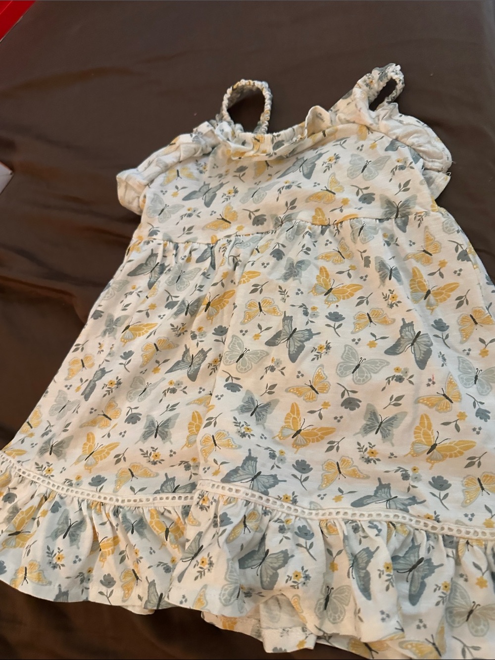 cupcakes & cashmere Yellow and Gray Butterfly Sundress for Girls